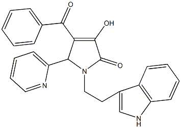 4-benzoyl-3-hydroxy-1-[2-(1H-indol-3-yl)ethyl]-5-(2-pyridinyl)-1,5-dihydro-2H-pyrrol-2-one Struktur