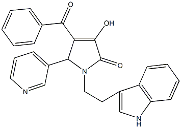 4-benzoyl-3-hydroxy-1-[2-(1H-indol-3-yl)ethyl]-5-(3-pyridinyl)-1,5-dihydro-2H-pyrrol-2-one Struktur