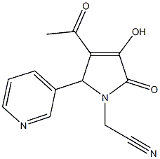 [3-acetyl-4-hydroxy-5-oxo-2-(3-pyridinyl)-2,5-dihydro-1H-pyrrol-1-yl]acetonitrile Struktur