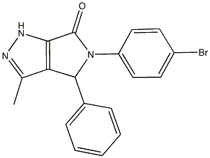 5-(4-bromophenyl)-3-methyl-4-phenyl-4,5-dihydropyrrolo[3,4-c]pyrazol-6(1H)-one Struktur