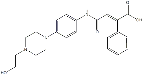 4-{4-[4-(2-hydroxyethyl)-1-piperazinyl]anilino}-4-oxo-2-phenyl-2-butenoicacid Struktur