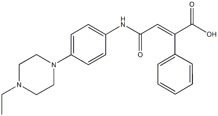 4-[4-(4-ethyl-1-piperazinyl)anilino]-4-oxo-2-phenyl-2-butenoicacid Struktur