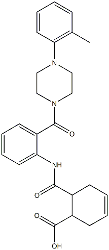 6-[(2-{[4-(2-methylphenyl)-1-piperazinyl]carbonyl}anilino)carbonyl]-3-cyclohexene-1-carboxylicacid Struktur