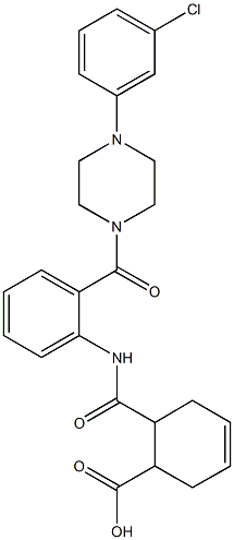 6-[(2-{[4-(3-chlorophenyl)-1-piperazinyl]carbonyl}anilino)carbonyl]-3-cyclohexene-1-carboxylicacid Struktur