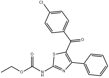 ethyl 5-(4-chlorobenzoyl)-4-phenyl-1,3-thiazol-2-ylcarbamate Struktur