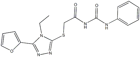 N-({[4-ethyl-5-(2-furyl)-4H-1,2,4-triazol-3-yl]sulfanyl}acetyl)-N'-phenylurea Struktur