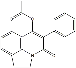 4-oxo-5-phenyl-1,2-dihydro-4H-pyrrolo[3,2,1-ij]quinolin-6-yl acetate Struktur