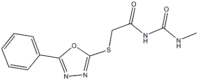 N-methyl-N'-{[(5-phenyl-1,3,4-oxadiazol-2-yl)sulfanyl]acetyl}urea Struktur