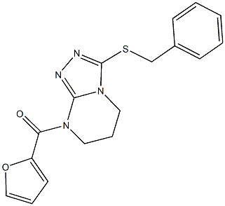 benzyl 8-(2-furoyl)-5,6,7,8-tetrahydro[1,2,4]triazolo[4,3-a]pyrimidin-3-yl sulfide Struktur