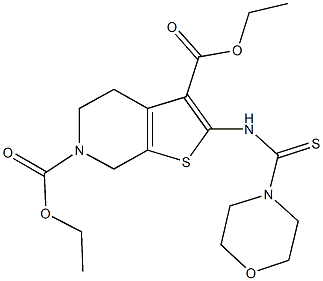 diethyl 2-[(4-morpholinylcarbothioyl)amino]-4,7-dihydrothieno[2,3-c]pyridine-3,6(5H)-dicarboxylate Struktur