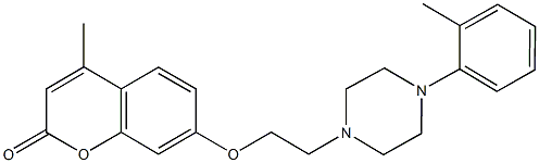 4-methyl-7-{2-[4-(2-methylphenyl)-1-piperazinyl]ethoxy}-2H-chromen-2-one Struktur