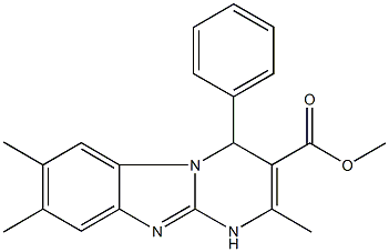 methyl 2,7,8-trimethyl-4-phenyl-1,4-dihydropyrimido[1,2-a]benzimidazole-3-carboxylate Struktur