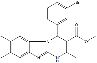 methyl 4-(3-bromophenyl)-2,7,8-trimethyl-1,4-dihydropyrimido[1,2-a]benzimidazole-3-carboxylate Struktur