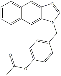 4-(1H-naphtho[2,3-d]imidazol-1-ylmethyl)phenyl acetate Struktur