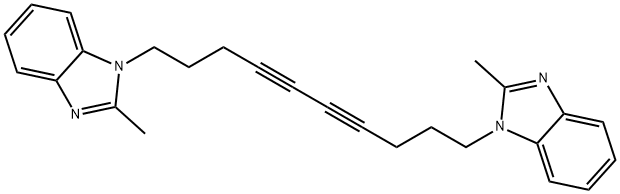 2-methyl-1-[10-(2-methyl-1H-benzimidazol-1-yl)-4,6-decadiynyl]-1H-benzimidazole Struktur