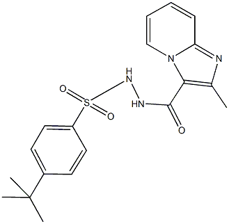 4-tert-butyl-N'-[(2-methylimidazo[1,2-a]pyridin-3-yl)carbonyl]benzenesulfonohydrazide Struktur