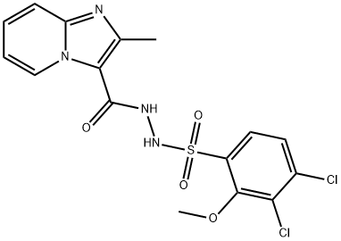 3,4-dichloro-2-methoxy-N'-[(2-methylimidazo[1,2-a]pyridin-3-yl)carbonyl]benzenesulfonohydrazide Struktur