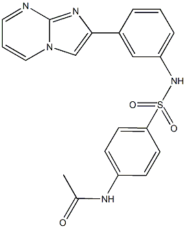 N-{4-[(3-imidazo[1,2-a]pyrimidin-2-ylanilino)sulfonyl]phenyl}acetamide Struktur