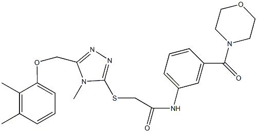 2-({5-[(2,3-dimethylphenoxy)methyl]-4-methyl-4H-1,2,4-triazol-3-yl}sulfanyl)-N-[3-(4-morpholinylcarbonyl)phenyl]acetamide Struktur