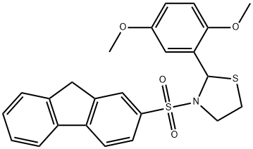 2-(2,5-dimethoxyphenyl)-3-(9H-fluoren-2-ylsulfonyl)-1,3-thiazolidine Struktur