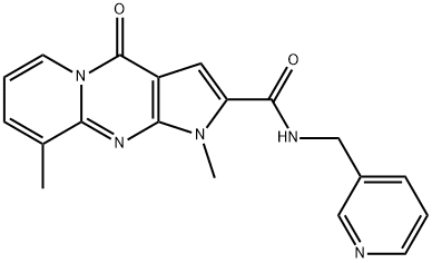 1,9-dimethyl-4-oxo-N-(3-pyridinylmethyl)-1,4-dihydropyrido[1,2-a]pyrrolo[2,3-d]pyrimidine-2-carboxamide Struktur