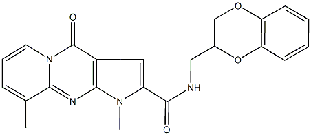 N-(2,3-dihydro-1,4-benzodioxin-2-ylmethyl)-1,9-dimethyl-4-oxo-1,4-dihydropyrido[1,2-a]pyrrolo[2,3-d]pyrimidine-2-carboxamide Struktur