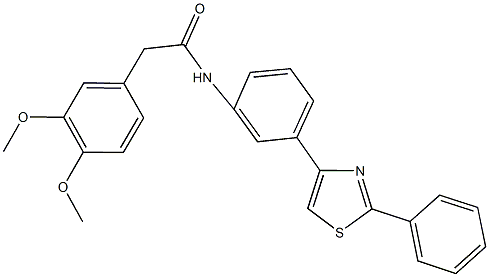 2-(3,4-dimethoxyphenyl)-N-[3-(2-phenyl-1,3-thiazol-4-yl)phenyl]acetamide Struktur