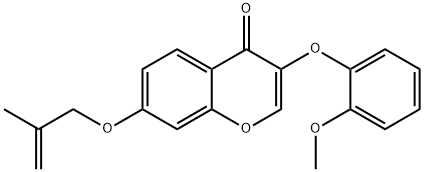 3-(2-methoxyphenoxy)-7-[(2-methyl-2-propenyl)oxy]-4H-chromen-4-one Struktur