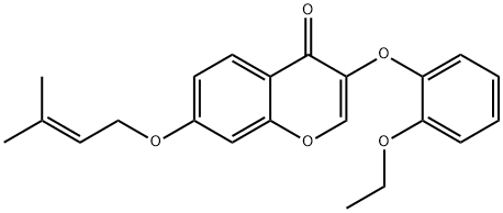 3-(2-ethoxyphenoxy)-7-[(3-methyl-2-butenyl)oxy]-4H-chromen-4-one Struktur