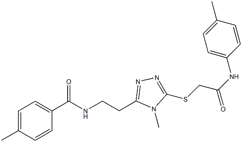 4-methyl-N-[2-(4-methyl-5-{[2-oxo-2-(4-toluidino)ethyl]sulfanyl}-4H-1,2,4-triazol-3-yl)ethyl]benzamide Struktur