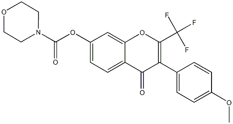 3-(4-methoxyphenyl)-4-oxo-2-(trifluoromethyl)-4H-chromen-7-yl 4-morpholinecarboxylate Struktur