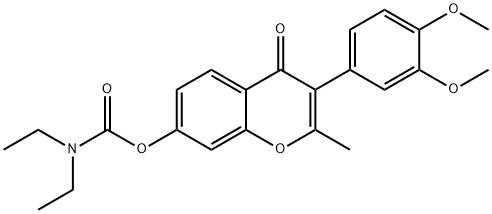 3-(3,4-dimethoxyphenyl)-2-methyl-4-oxo-4H-chromen-7-yl diethylcarbamate Struktur