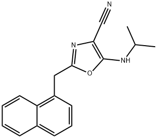 5-(isopropylamino)-2-(1-naphthylmethyl)-1,3-oxazole-4-carbonitrile Struktur