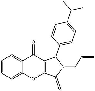 2-allyl-1-(4-isopropylphenyl)-1,2-dihydrochromeno[2,3-c]pyrrole-3,9-dione Struktur