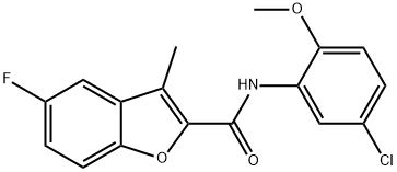 N-(5-chloro-2-methoxyphenyl)-5-fluoro-3-methyl-1-benzofuran-2-carboxamide Struktur