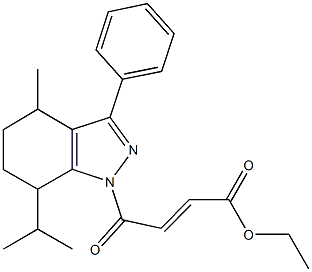 ethyl 4-(7-isopropyl-4-methyl-3-phenyl-4,5,6,7-tetrahydro-1H-indazol-1-yl)-4-oxo-2-butenoate Struktur