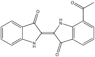 7-acetyl-1,1',2,2'-tetrahydro-2,2'-bis[3H-indol-2-ylidene]-3,3'-dione Struktur