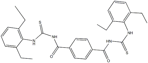 N-[4-({[(2,6-diethylanilino)carbothioyl]amino}carbonyl)benzoyl]-N'-(2,6-diethylphenyl)thiourea Struktur