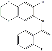 N-(7-chloro-2,3-dihydro-1,4-benzodioxin-6-yl)-2-fluorobenzamide Struktur