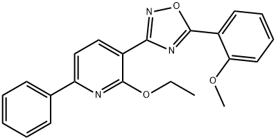 2-ethoxy-3-[5-(2-methoxyphenyl)-1,2,4-oxadiazol-3-yl]-6-phenylpyridine Struktur