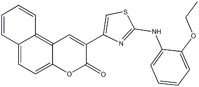 2-[2-(2-ethoxyanilino)-1,3-thiazol-4-yl]-3H-benzo[f]chromen-3-one Struktur