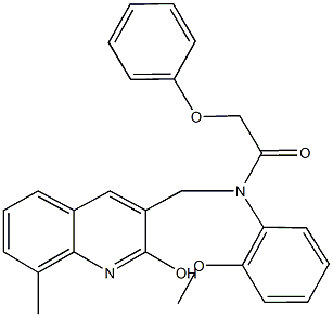 N-[(2-hydroxy-8-methyl-3-quinolinyl)methyl]-N-(2-methoxyphenyl)-2-phenoxyacetamide Struktur