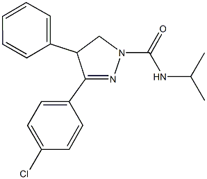 3-(4-chlorophenyl)-N-isopropyl-4-phenyl-4,5-dihydro-1H-pyrazole-1-carboxamide Struktur