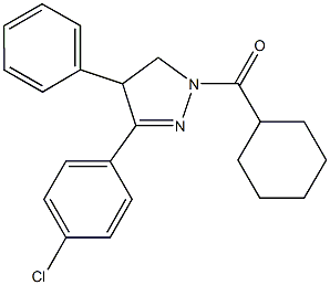 3-(4-chlorophenyl)-1-(cyclohexylcarbonyl)-4-phenyl-4,5-dihydro-1H-pyrazole Struktur