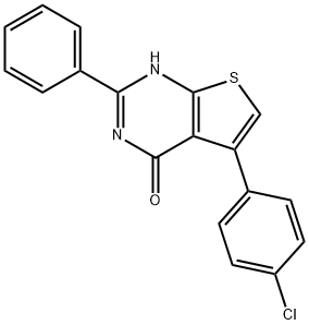 5-(4-chlorophenyl)-2-phenylthieno[2,3-d]pyrimidin-4(3H)-one Struktur