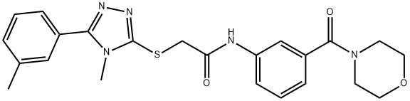 2-{[4-methyl-5-(3-methylphenyl)-4H-1,2,4-triazol-3-yl]sulfanyl}-N-[3-(4-morpholinylcarbonyl)phenyl]acetamide Struktur