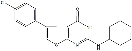 5-(4-chlorophenyl)-2-(cyclohexylamino)thieno[2,3-d]pyrimidin-4(3H)-one Struktur