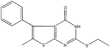 2-(ethylsulfanyl)-6-methyl-5-phenylthieno[2,3-d]pyrimidin-4(3H)-one Struktur