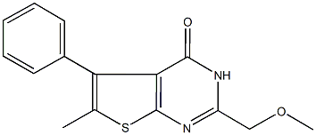 2-(methoxymethyl)-6-methyl-5-phenylthieno[2,3-d]pyrimidin-4(3H)-one Struktur