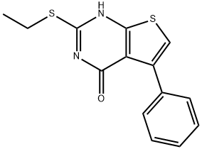 2-(ethylsulfanyl)-5-phenylthieno[2,3-d]pyrimidin-4(3H)-one Struktur